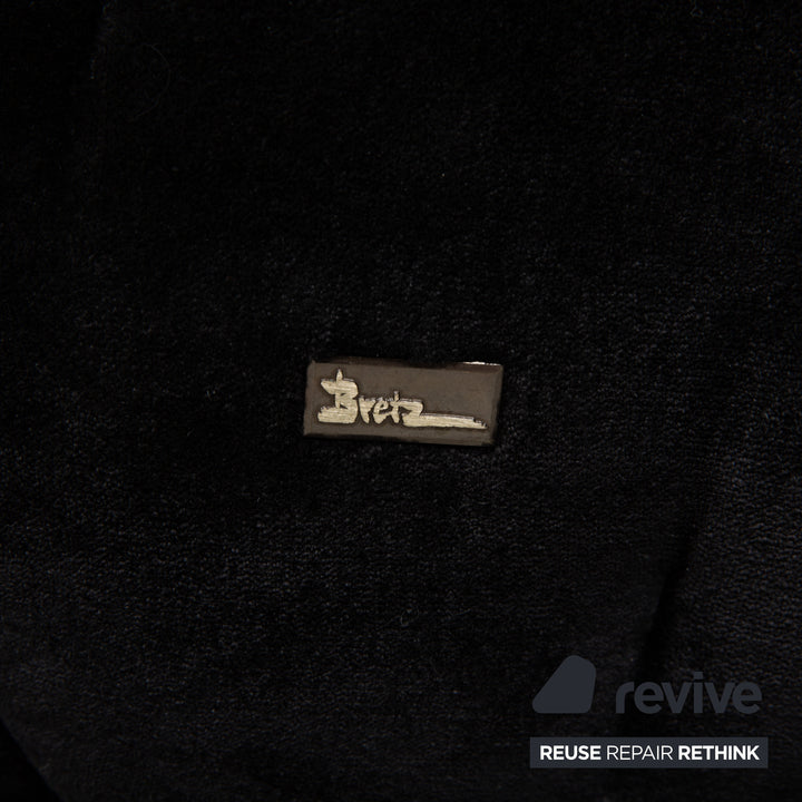 Lit Bretz FEYA, tissu velours noir