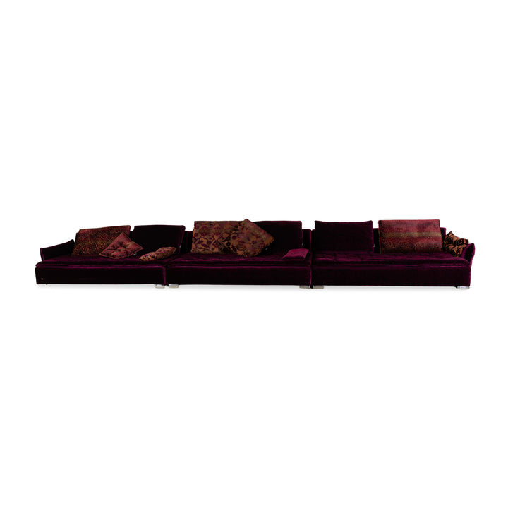 Canapé quatre places en tissu violet Bretz Filousof