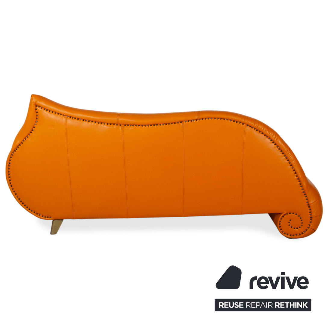 Bretz Gaudi Dreisitzer Leder Sofa Orange Gelb Recamiere Couch Daybed