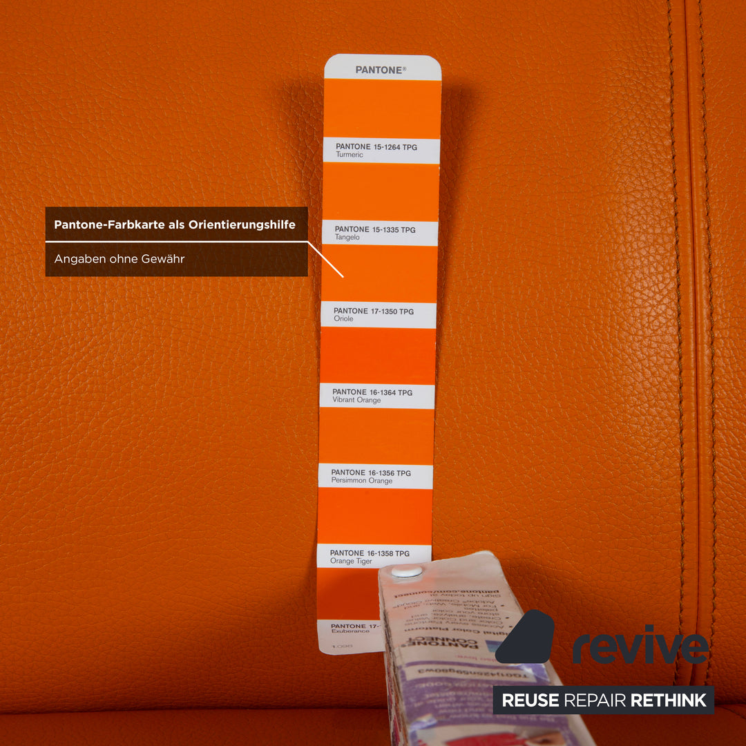 Bretz Gaudi Dreisitzer Leder Sofa Orange Gelb Recamiere Couch Daybed