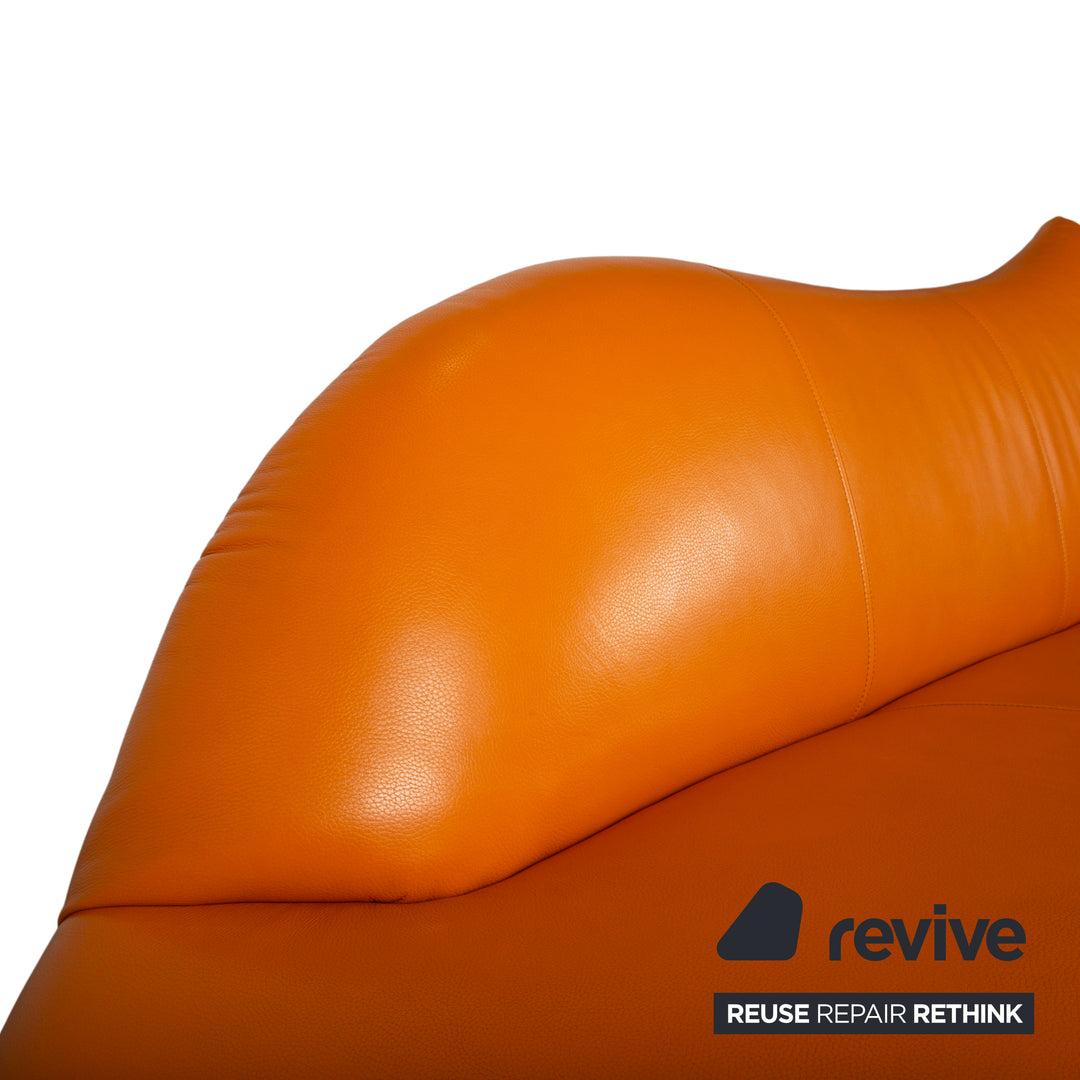 Bretz Gaudi Dreisitzer Leder Sofa Orange Gelb Recamiere Couch Daybed
