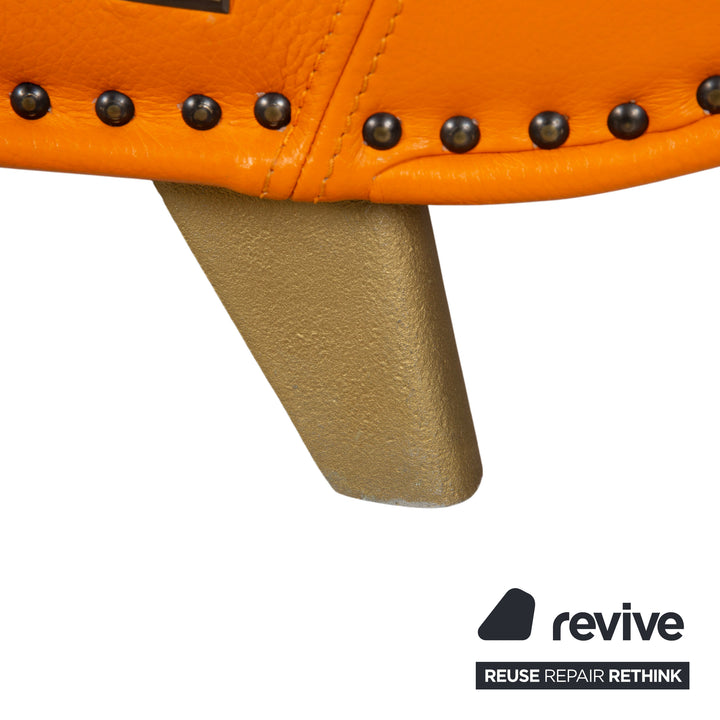 Bretz Gaudi Dreisitzer Leder Sofa Orange Gelb Recamiere Couch Daybed