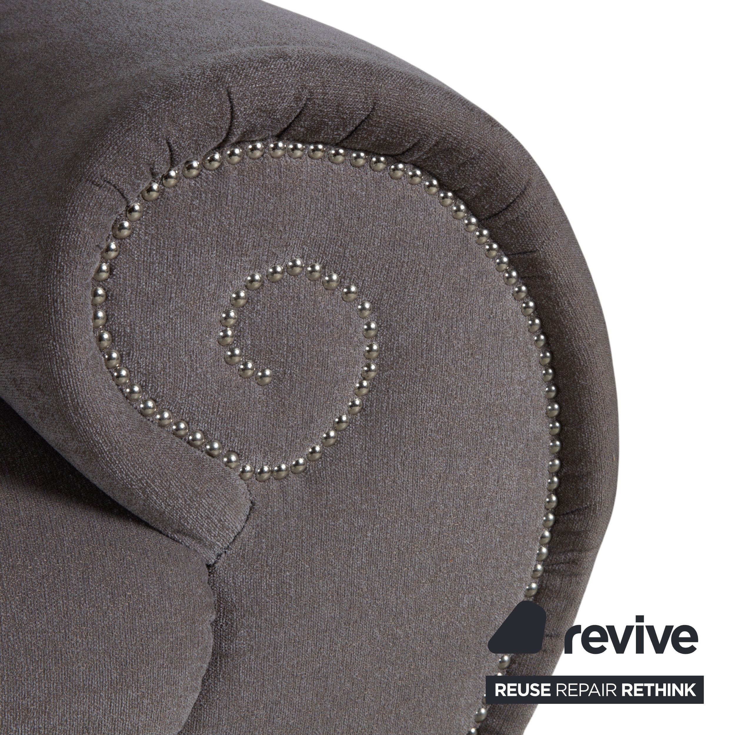 Bretz Gaudi Dreisitzer Sofa Beige Grau Braun Couch Silberne Löwen Tatzen