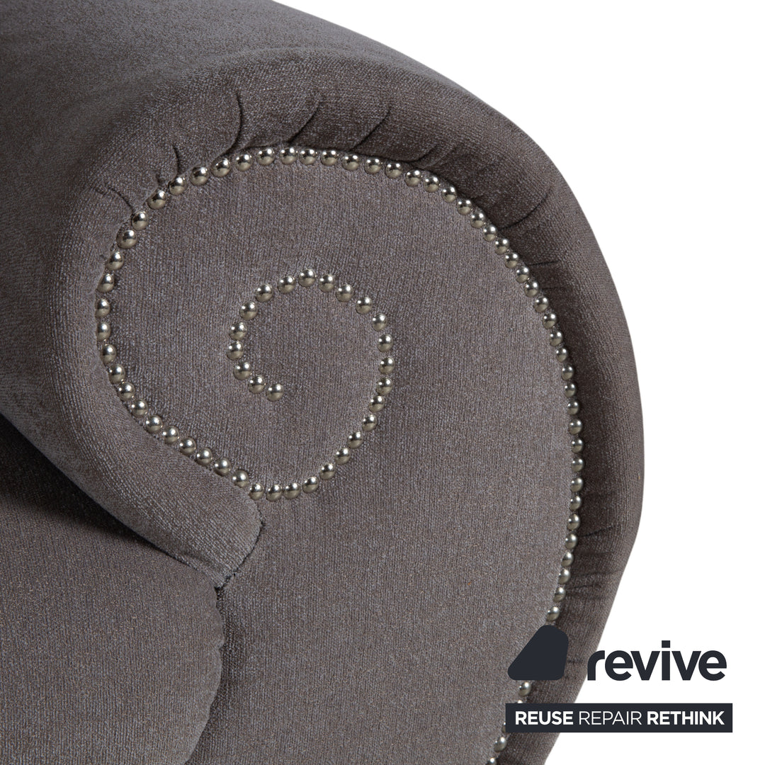 Bretz Gaudi Dreisitzer Sofa Beige Grau Braun Couch Silberne Löwen Tatzen