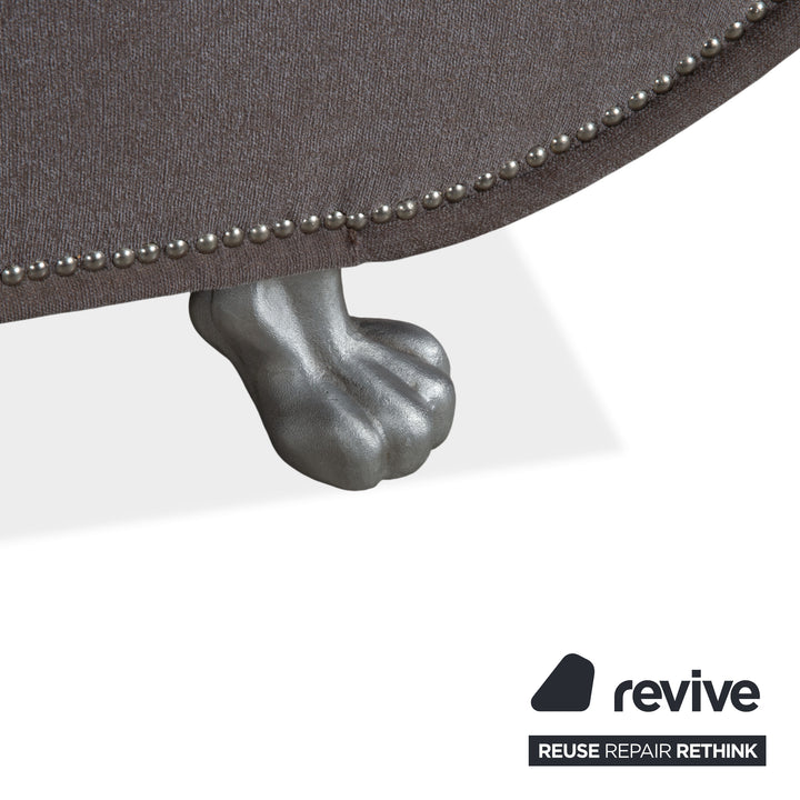 Bretz Gaudi Dreisitzer Sofa Beige Grau Braun Couch Silberne Löwen Tatzen