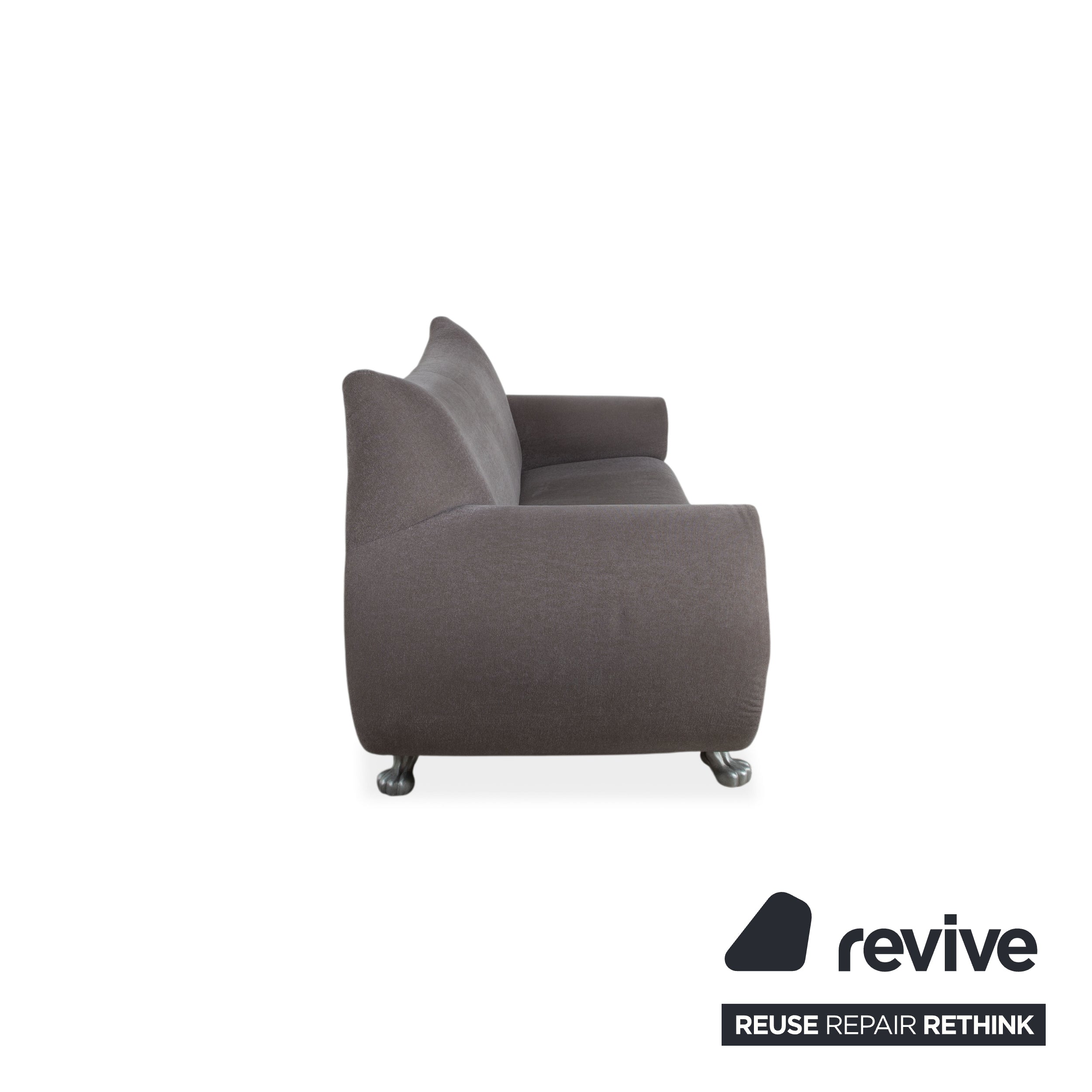 Bretz Gaudi Dreisitzer Sofa Beige Grau Braun Couch Silberne Löwen Tatzen