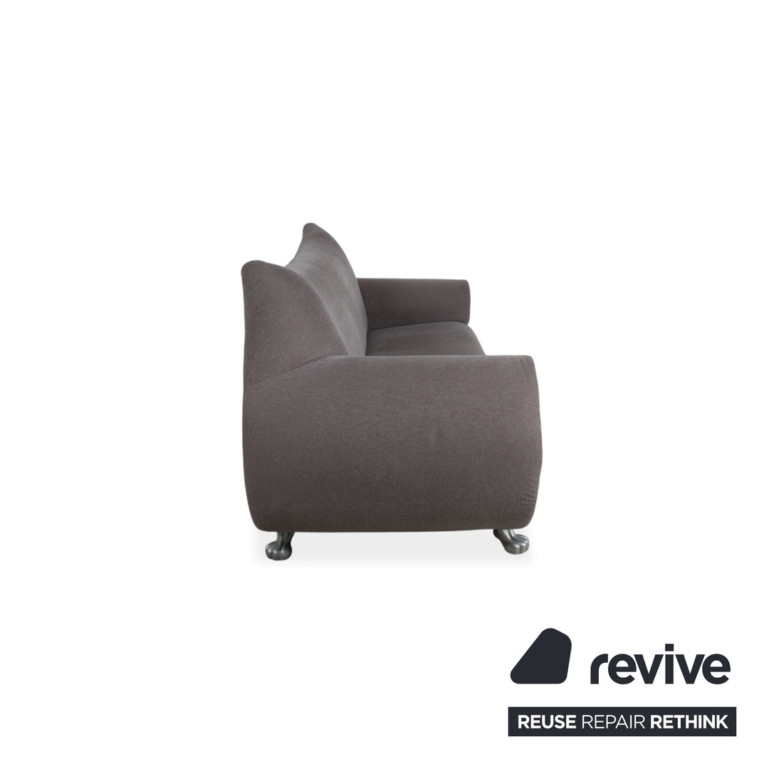 Bretz Gaudi Dreisitzer Sofa Beige Grau Braun Couch Silberne Löwen Tatzen