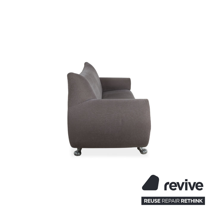 Bretz Gaudi Dreisitzer Sofa Beige Grau Braun Couch Silberne Löwen Tatzen