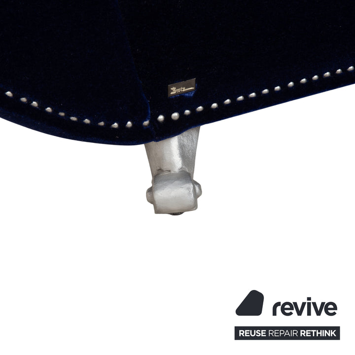 Bretz Gaudi Dreisitzer Stoff Sofa Blau Royalblau