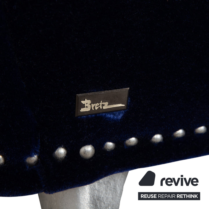 Bretz Gaudi Dreisitzer Stoff Sofa Blau Royalblau