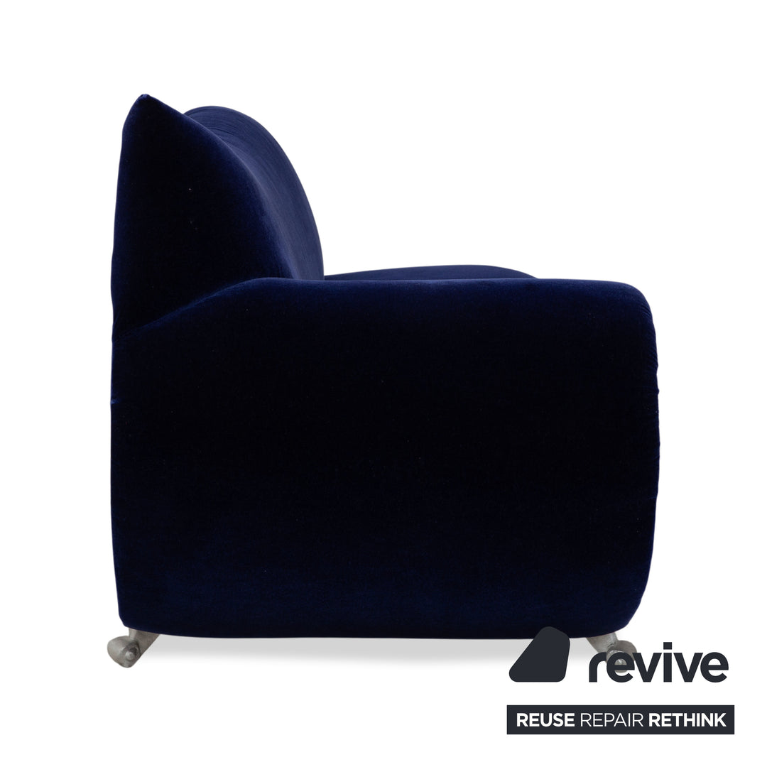 Bretz Gaudi Dreisitzer Stoff Sofa Blau Royalblau