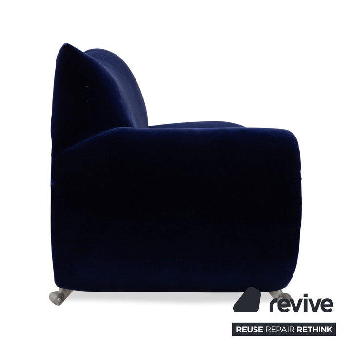 Bretz Gaudi Dreisitzer Stoff Sofa Blau Royalblau