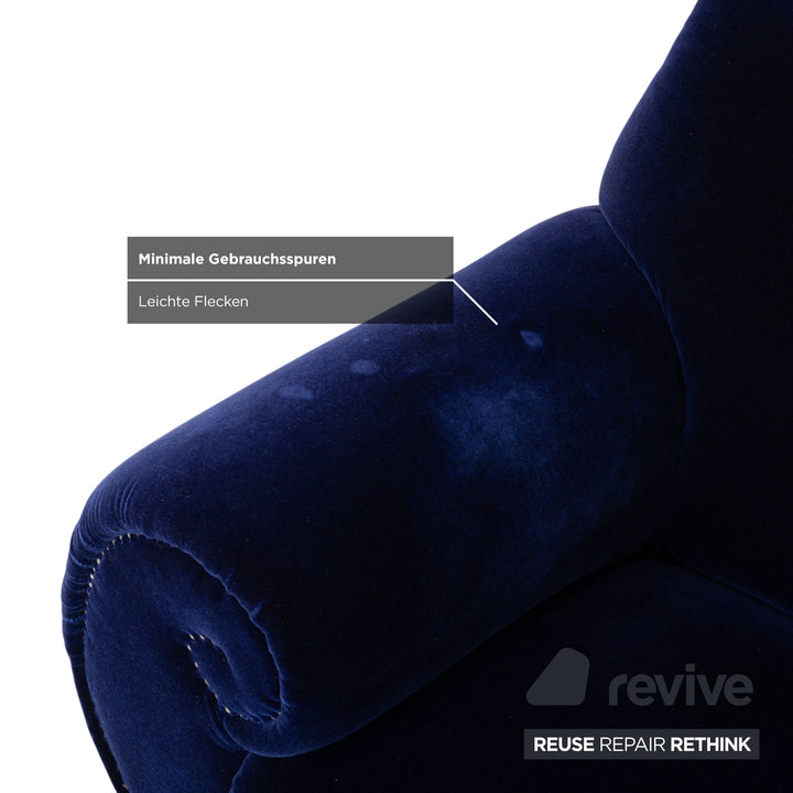 Bretz Gaudi Dreisitzer Stoff Sofa Blau Royalblau