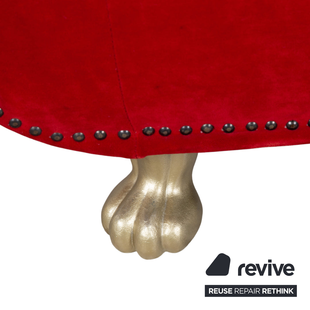 Bretz Gaudi Ensemble Velours 3x Fauteuils Rouge Pieds Pattes de Lion Argent