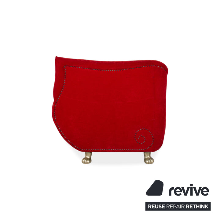 Bretz Gaudi Ensemble Velours 3x Fauteuils Rouge Pieds Pattes de Lion Argent