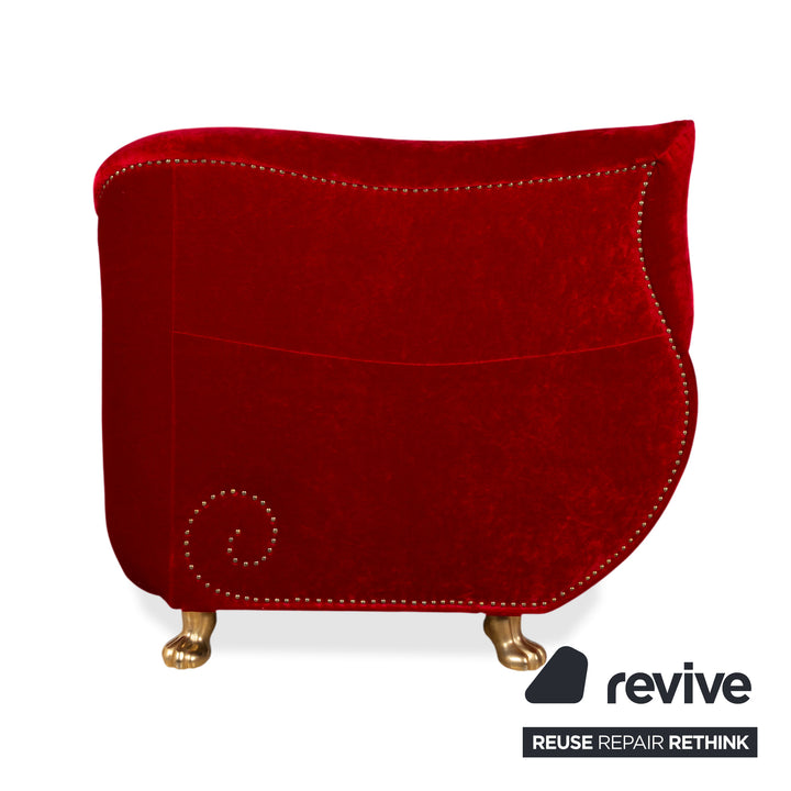 Bretz Gaudi Fabric Three-Seater Armchair Red Sofa Couch