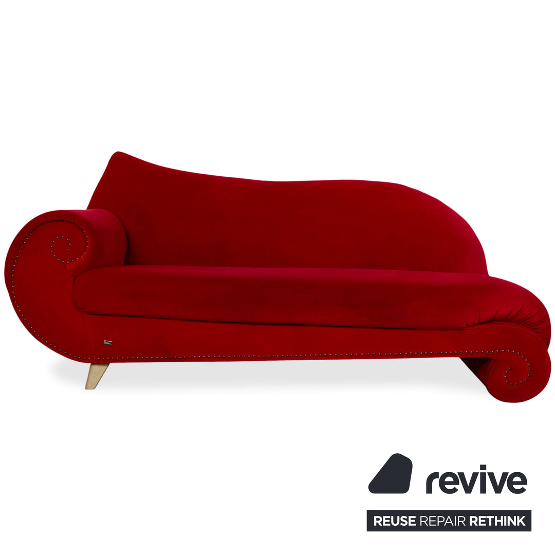 Bretz Gaudi Fabric Three-Seater Armchair Red Sofa Couch