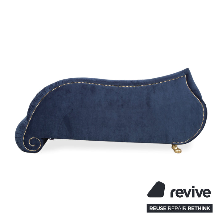 Bretz Gaudi Chaise Longue Velvet Three-Seater Blue Sofa Couch Gold Lion Paws New Upholstery MELIA FR 802