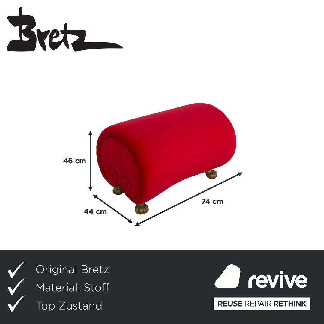 Bretz Gaudi Samt Pouf Rouge Or