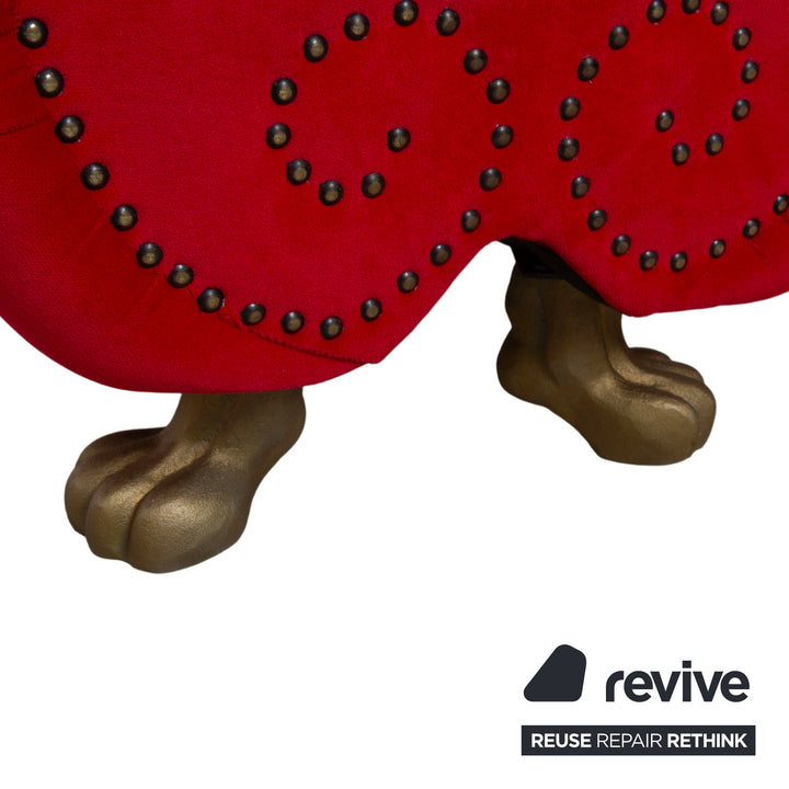 Bretz Gaudi Samt Pouf Rouge Or
