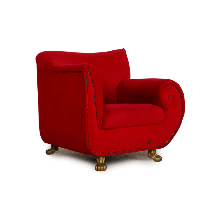 Bretz Gaudi Velvet Armchair Red