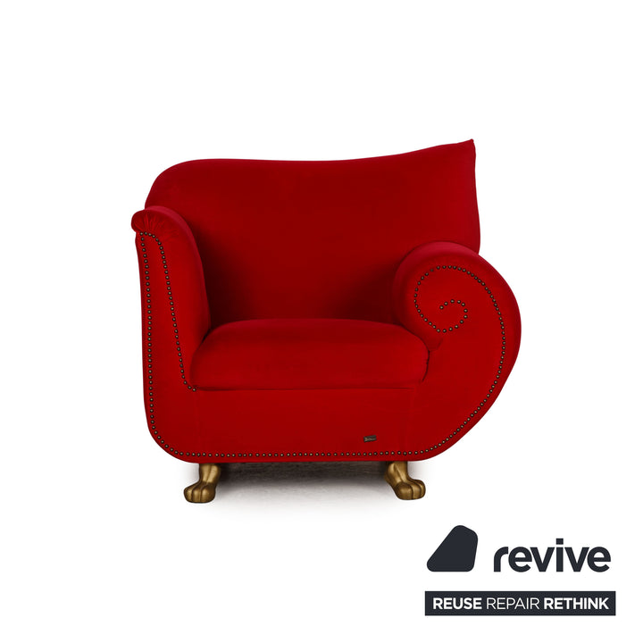 Bretz Gaudi Velvet Armchair Red