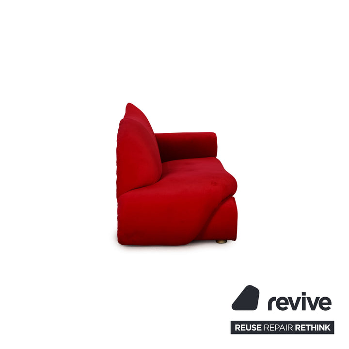 Bretz Gaudi velvet sofa red three-seater couch recamier