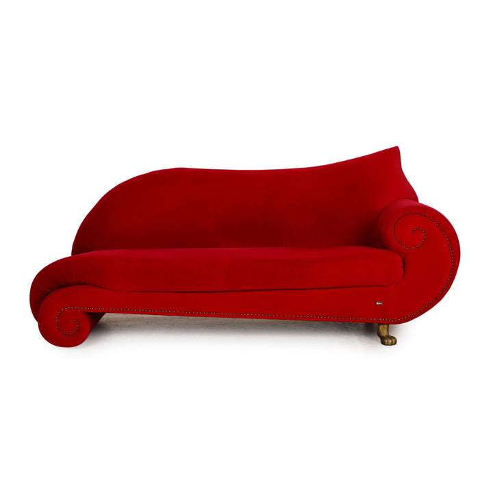 Bretz Gaudi velvet sofa red three-seater couch recamier
