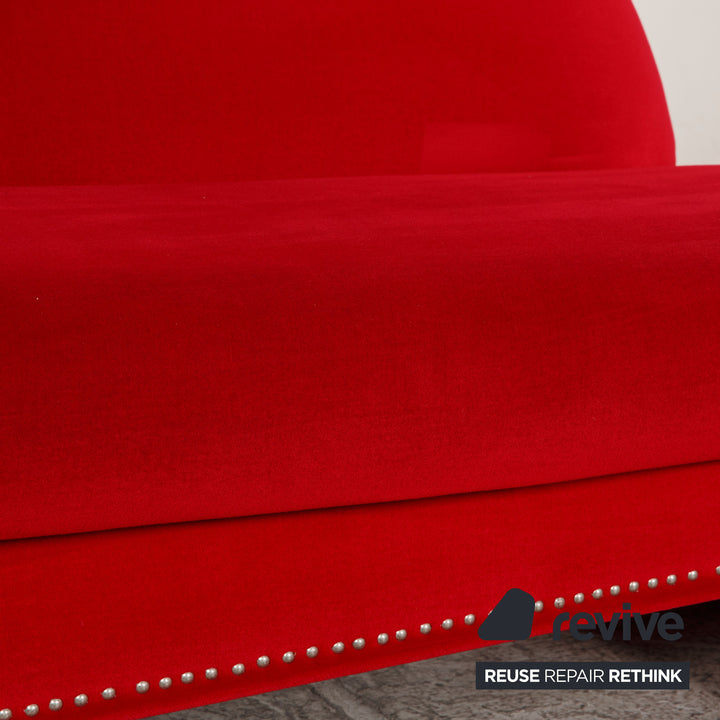 Bretz Gaudi Samt Sofa Rot Dreisitzer Couch Recamière