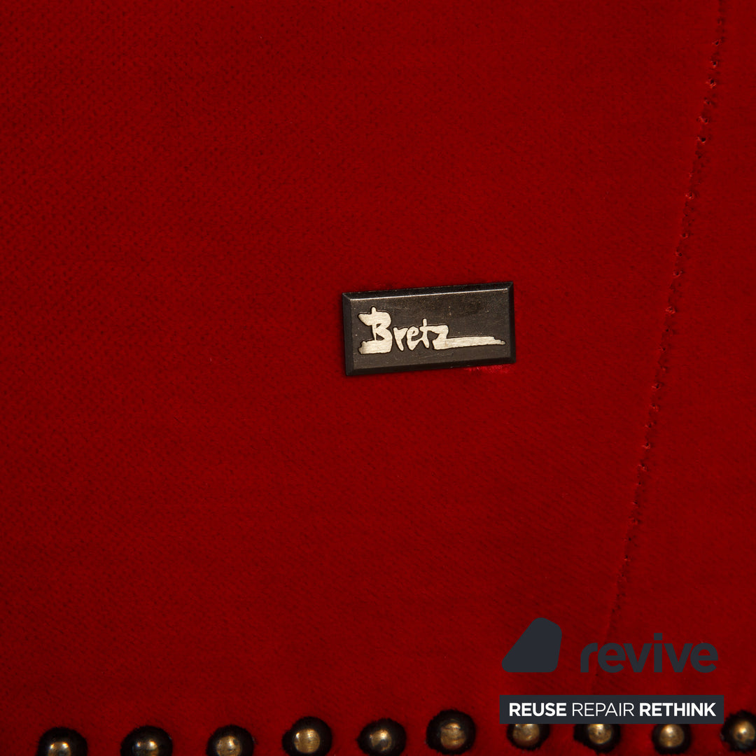 Bretz Gaudi velvet sofa red three-seater couch recamier