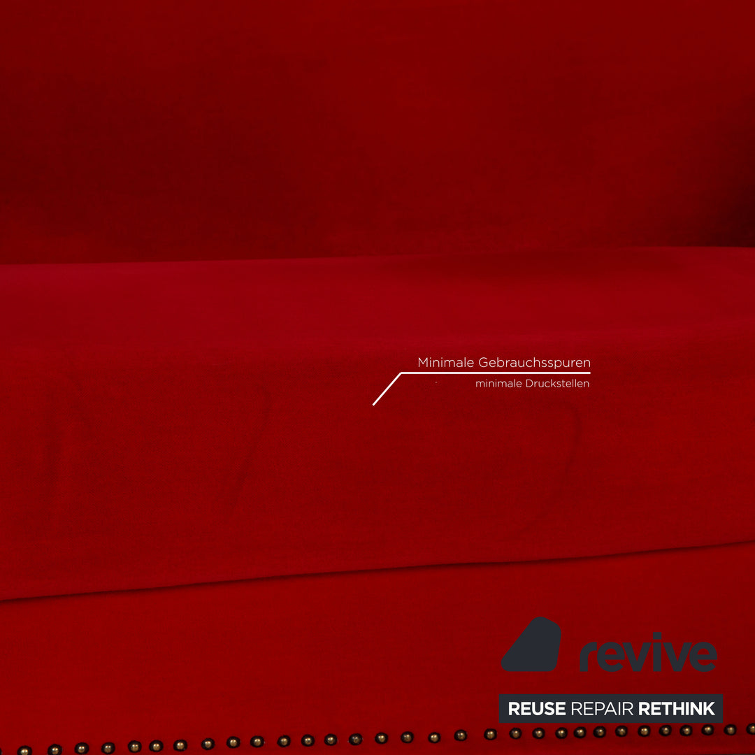Bretz Gaudi Samt Sofa Rot Dreisitzer Couch Recamière