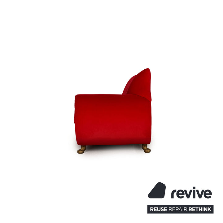 Bretz Gaudi Samt Sofa Rot Dreisitzer Couch Recamière
