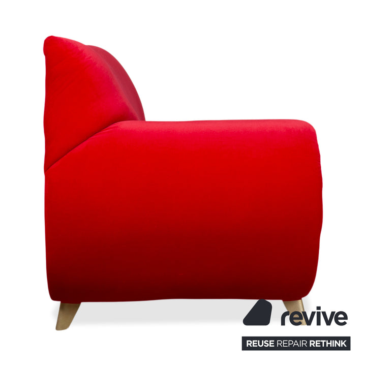 Bretz Gaudi Samt Stoff Dreisitzer Rot Sofa Couch