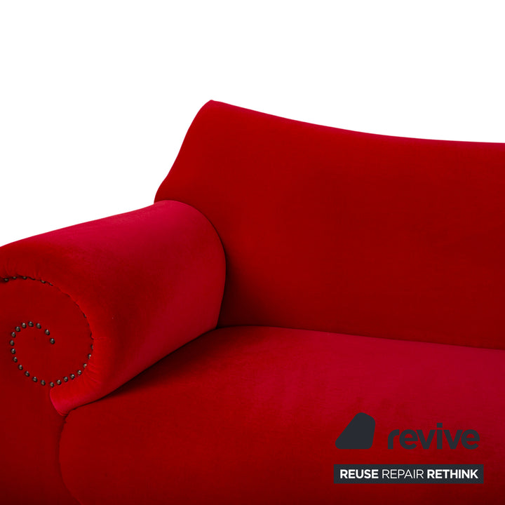 Bretz Gaudi Samt Stoff Dreisitzer Rot Sofa Couch