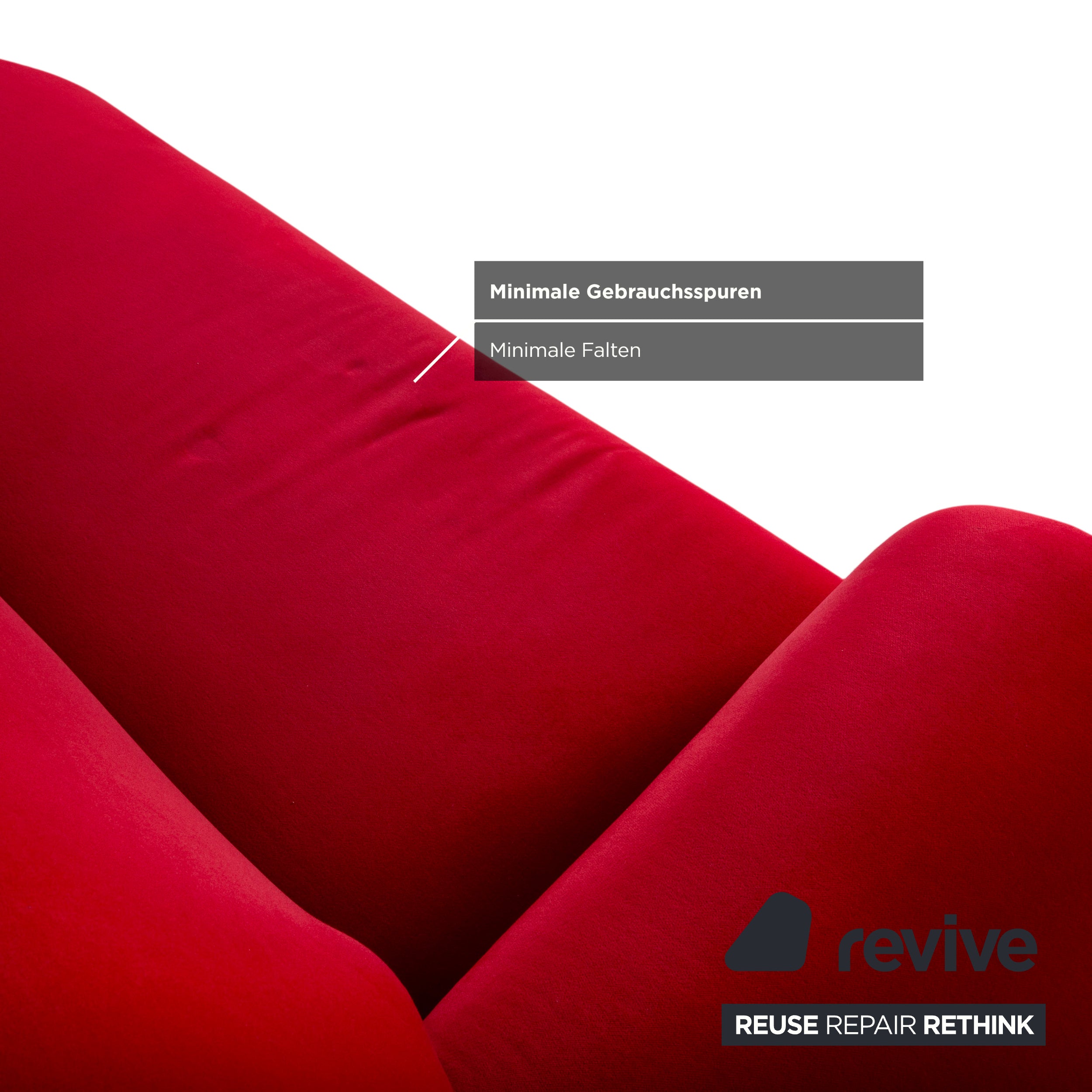 Bretz Gaudi Samt Stoff Dreisitzer Rot Sofa Couch