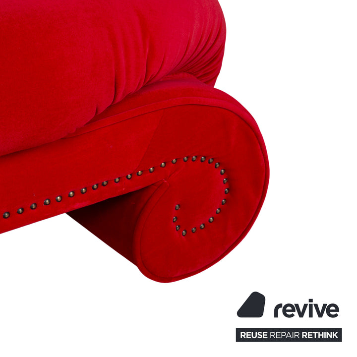 Bretz Gaudi Samt Stoff Dreisitzer Rot Sofa Couch