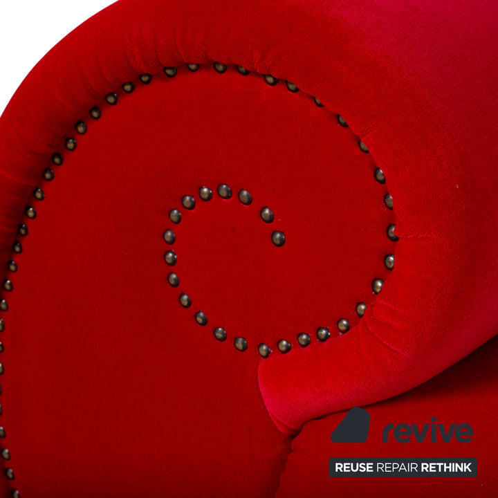 Bretz Gaudi Samt Stoff Dreisitzer Rot Sofa Couch