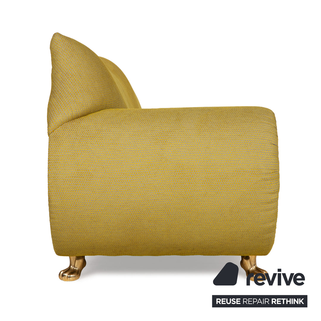 Bretz Gaudi Velvet Fabric Sofa Yellow Green Three-seater Couch New Cover