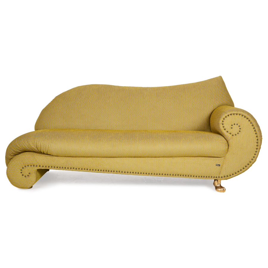 Bretz Gaudi Samt Stoff Sofa Gelb Grün Dreisitzer Couch Neubezug