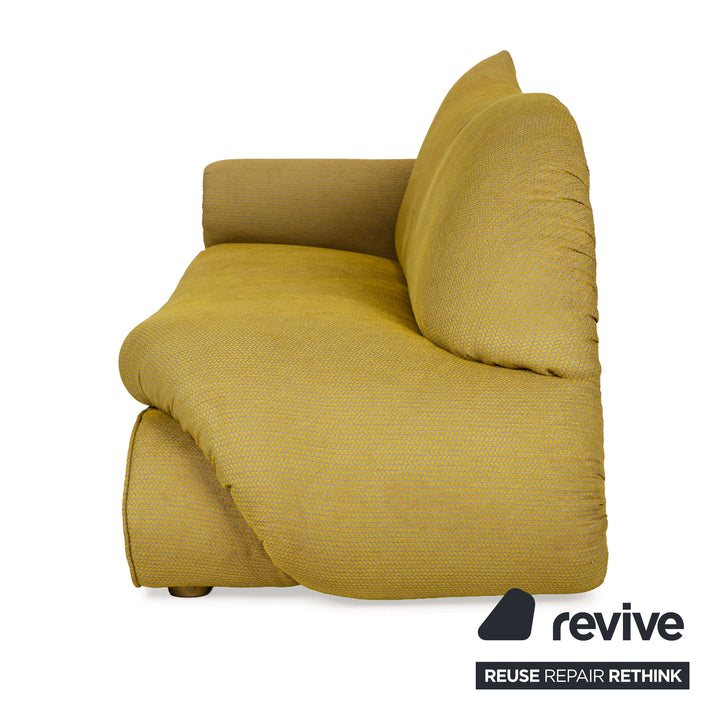 Bretz Gaudi Velvet Fabric Sofa Yellow Green Three-seater Couch New Cover