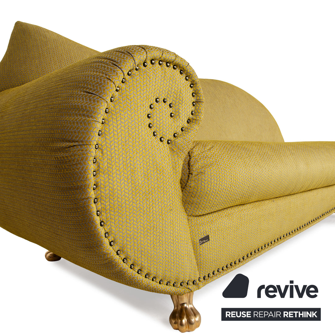 Bretz Gaudi Velvet Fabric Sofa Yellow Green Three-seater Couch New Cover