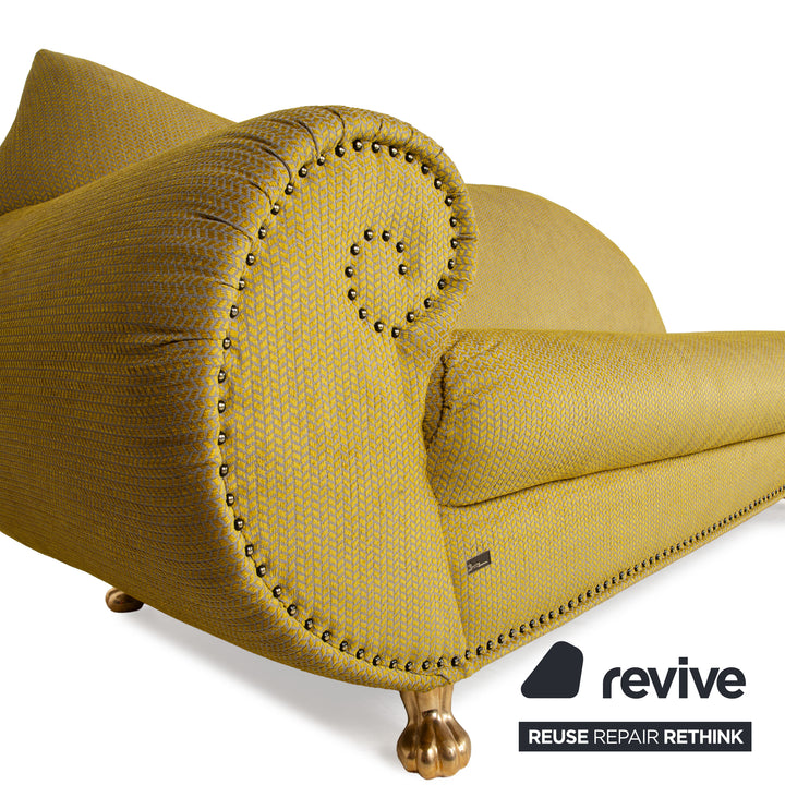 Bretz Gaudi Velvet Fabric Sofa Yellow Green Three-seater Couch New Cover