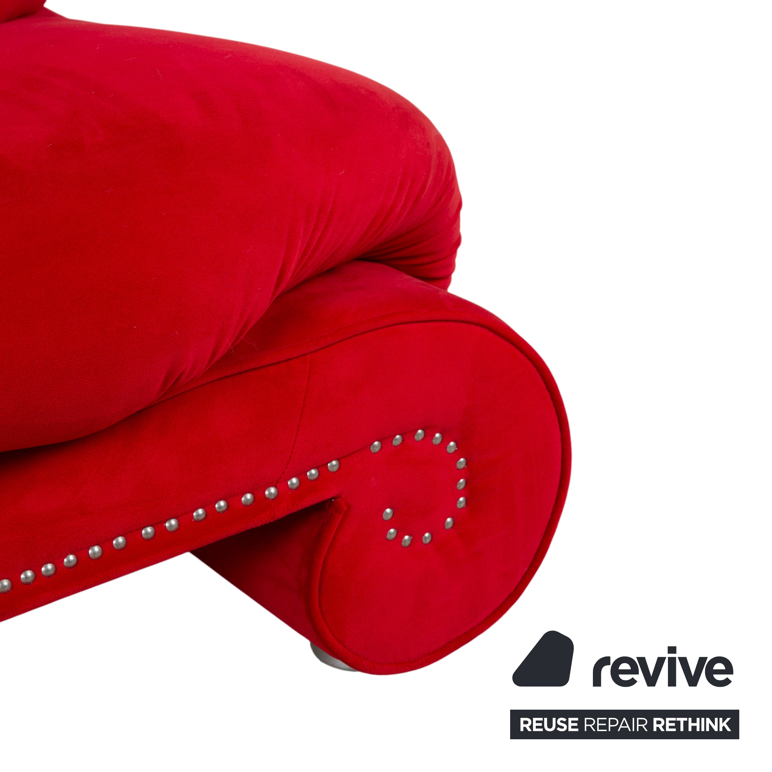 Bretz Gaudi Samt Stoff Sofa Rot Dreisitzer Couch
