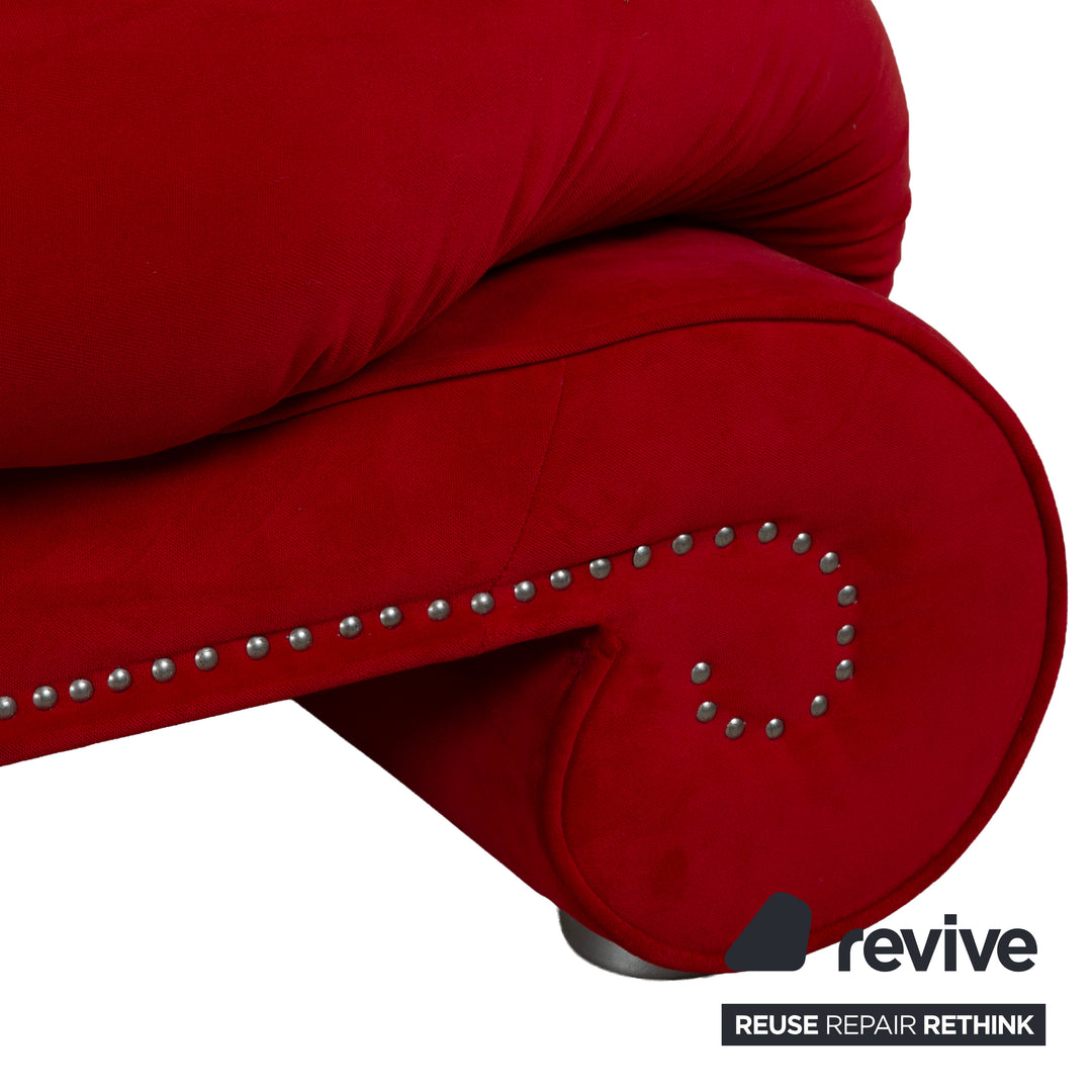 Bretz Gaudi Samt Stoff Sofa Rot Dreisitzer Couch
