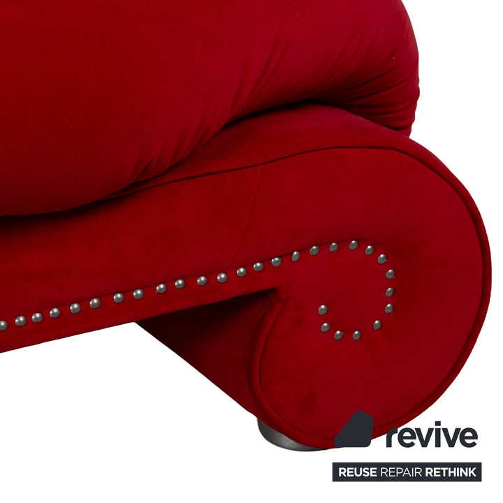 Bretz Gaudi fløjl stof sofa rød trepersoners sofa