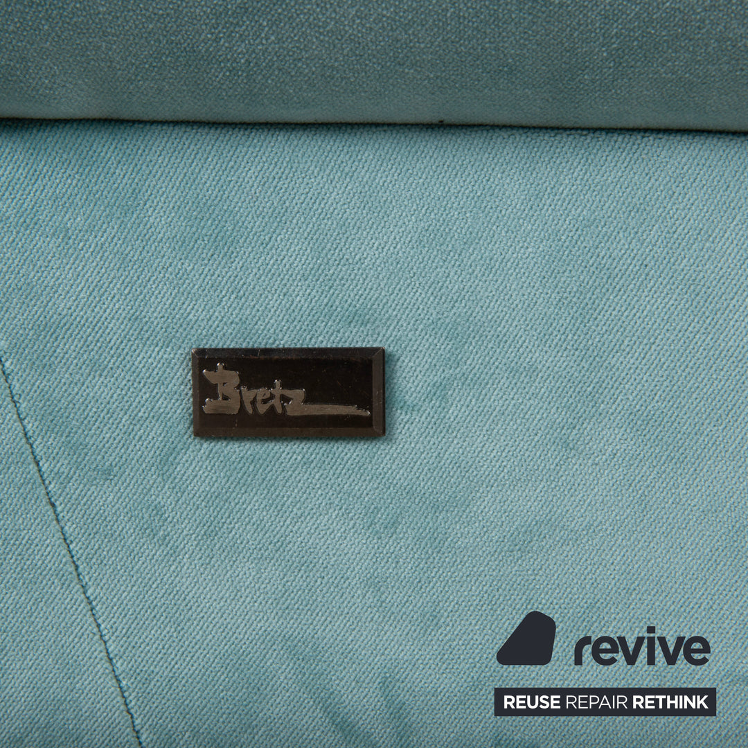 Bretz Gaudi Velvet Two-Seater Light Turquoise Sofa Couch New Upholstery Melia FR 858