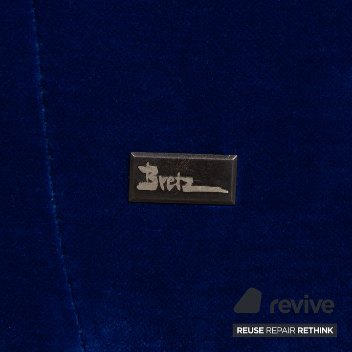 Bretz Gaudi Sessel Samtstoff Blau Löwentatzen Gold