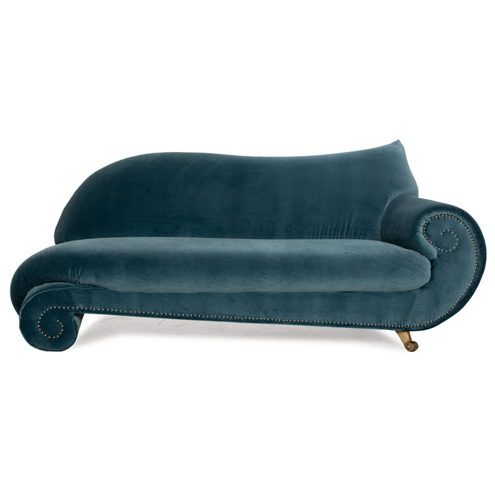 Bretz Gaudi Stoff Dreisitzer Blau Sofa Couch Neubezug