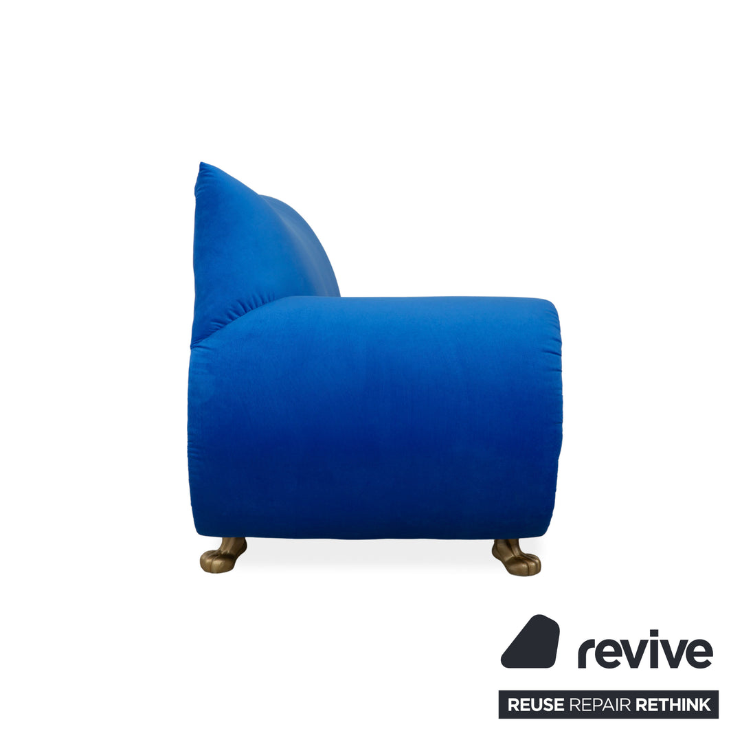 Bretz Gaudi Stoff Dreisitzer Blau Sofa Couch Neubezug