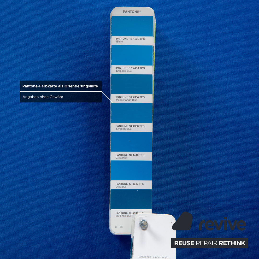 Bretz Gaudi Stoff Dreisitzer Blau Sofa Couch Neubezug